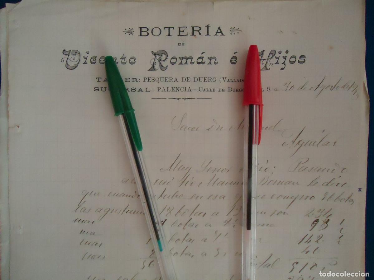 Facturas antiguas: boteria vicente roman pesquera duero campo pe&ntilde;afiel valladolid castilla zapateria cuero castellano