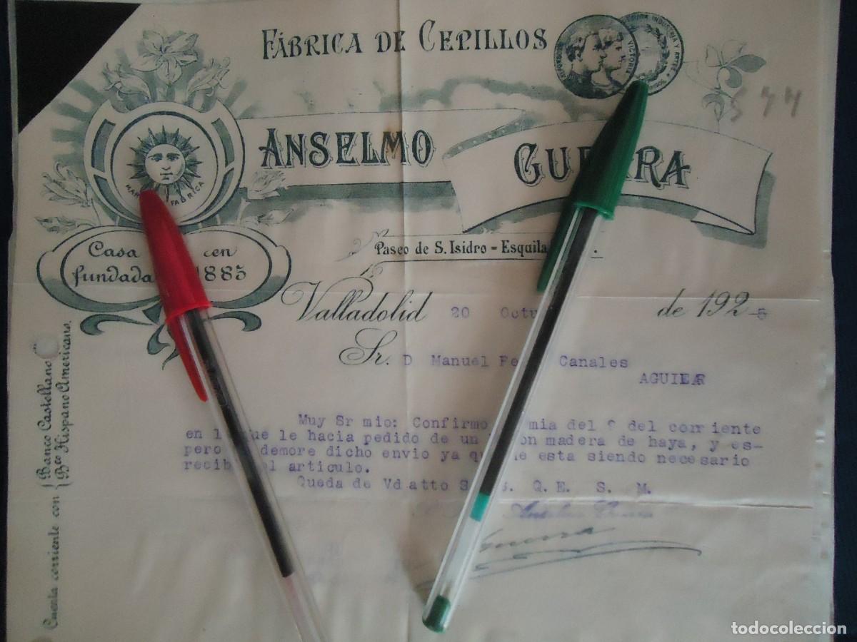 Facturas antiguas: cepillos anselmo guerra valladolid 1925 escoba esparto vallisoletano castilla castellano madera haya
