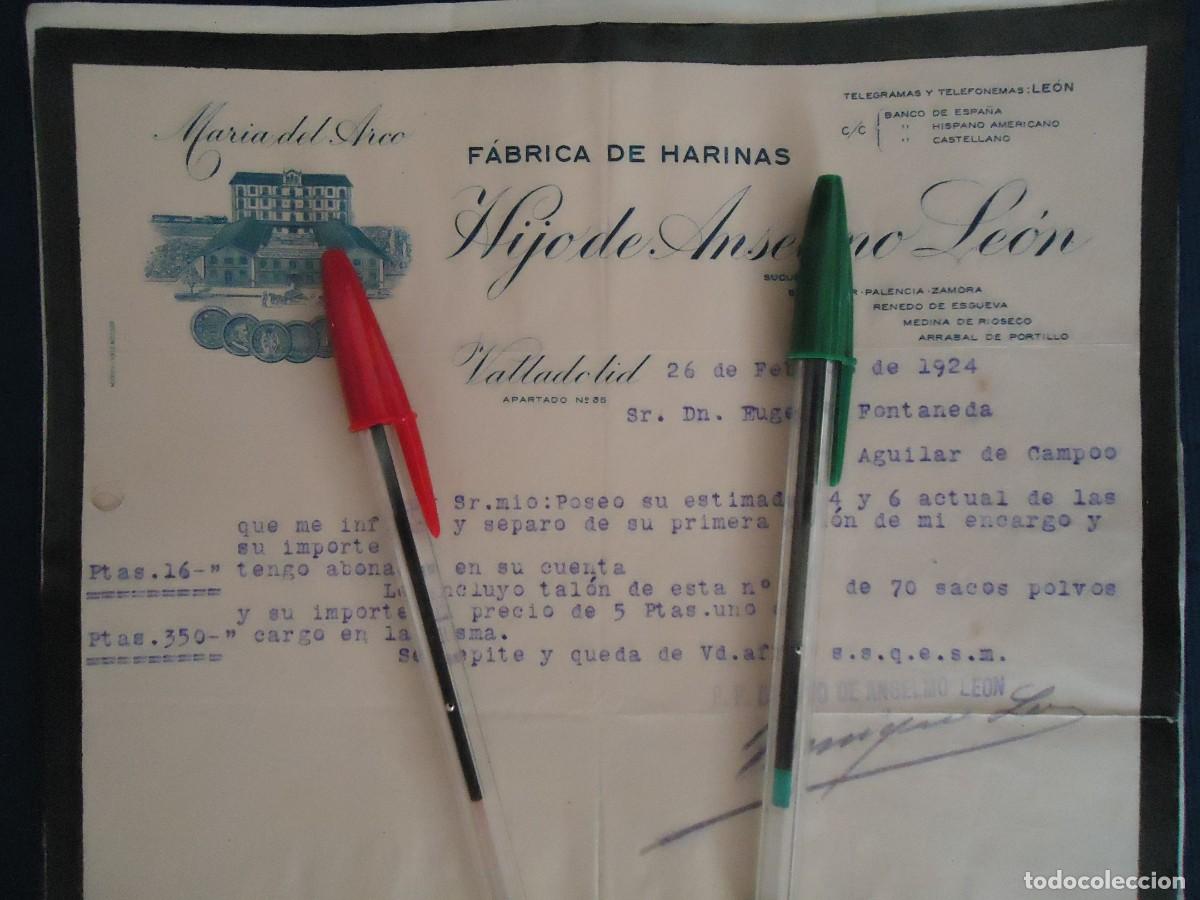 Facturas antiguas: harinas maria del arco valladolid 1924 trigo cereal vallisoletano pucela castilla castellano