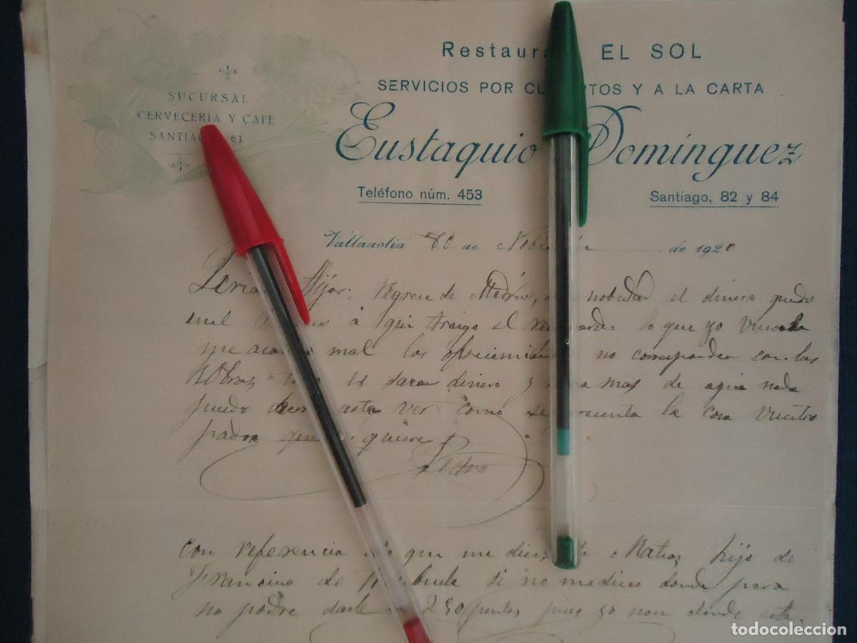 Facturas antiguas: restaurante el sol dominguez valladolid 1920 bar cerveceria cafe vallisoletano pucela castilla