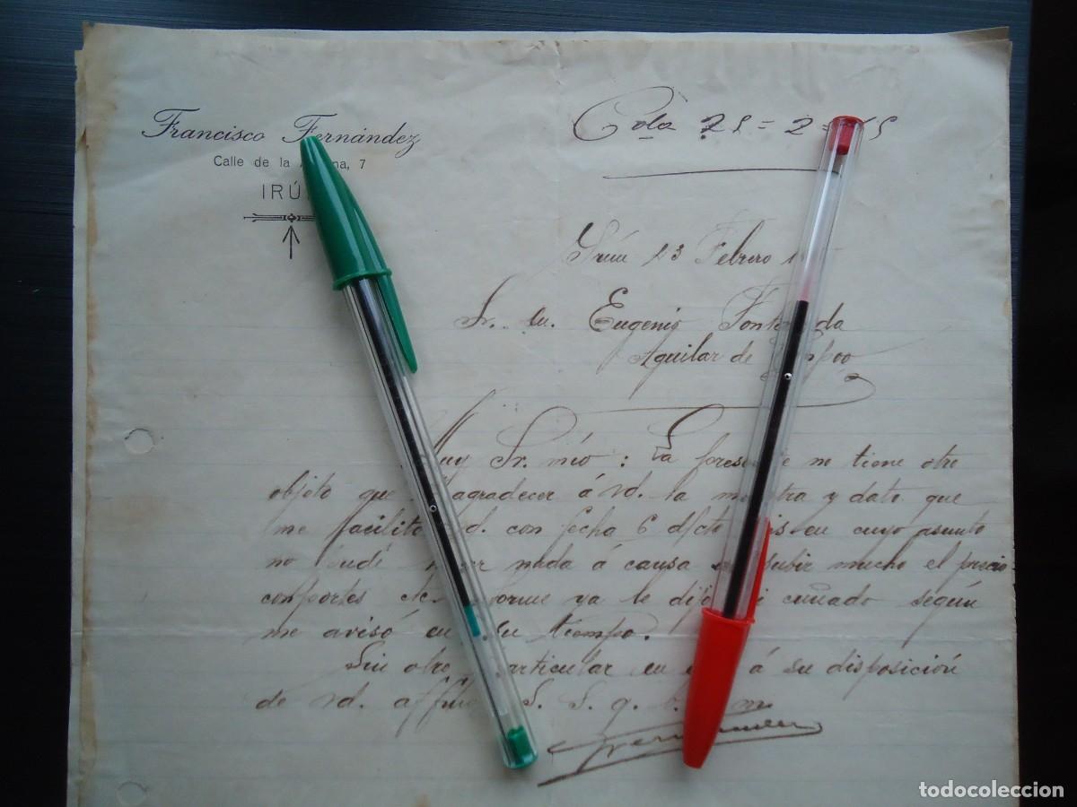 Facturas antiguas: francisco fernandez aduana irun frontera francia hendaya aquitania guipuzcoa vasco frances euskadi
