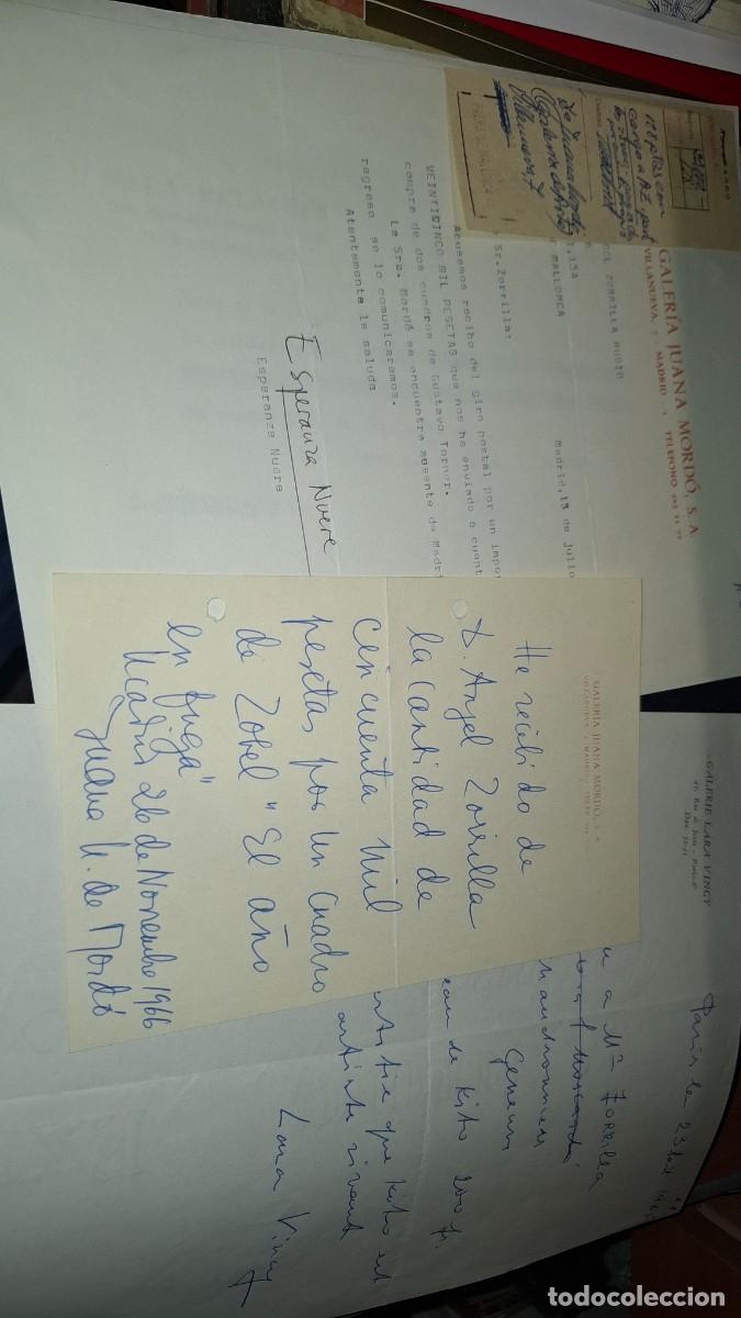 Facturas antiguas: Recibo venta. Galeria Juana Mordo y galeria Lara Vincy. Firmas