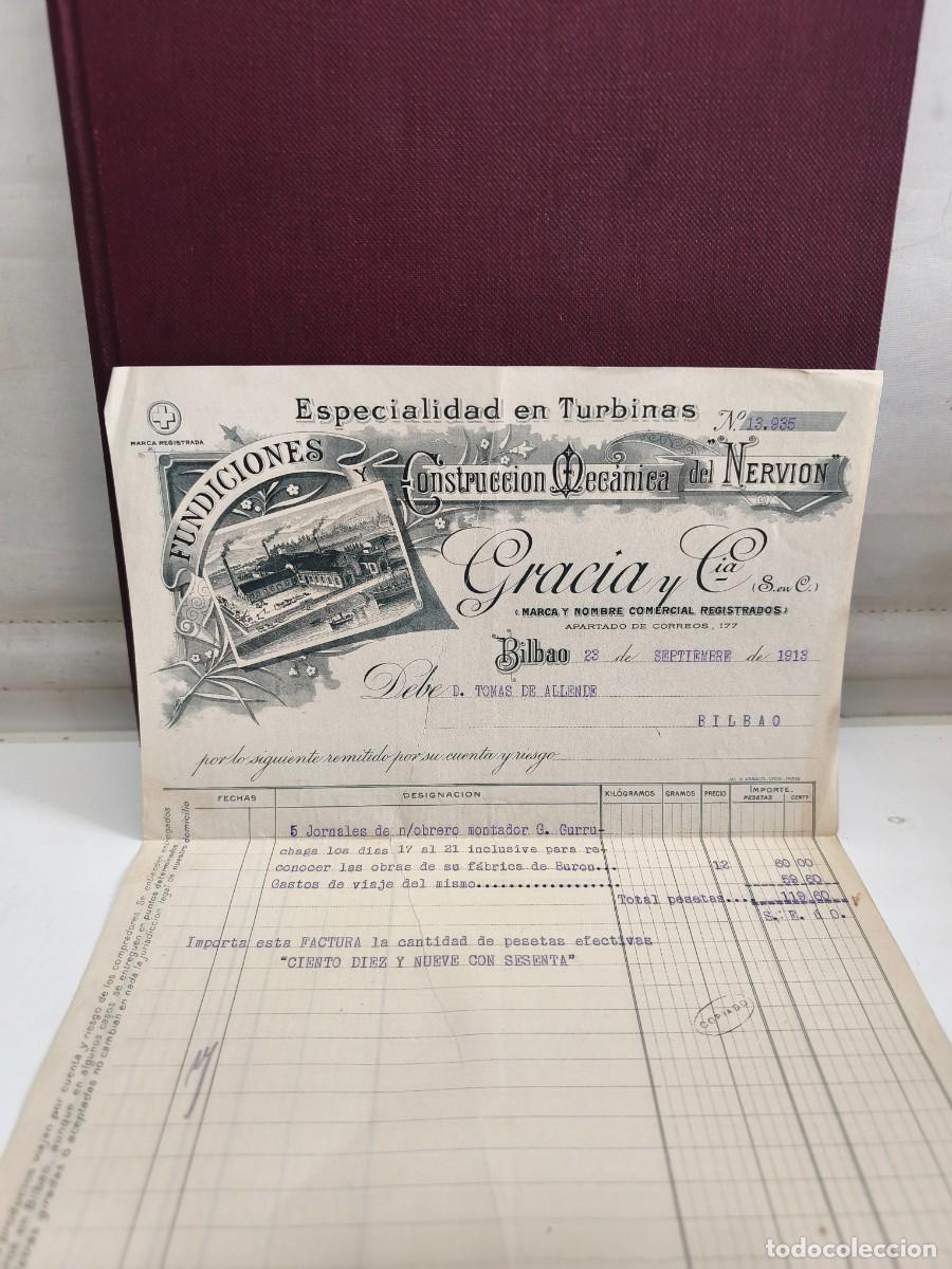Factures anciennes: ESPECIALIDAD EN TURBINAS. FUNDICIONES. CONSTRUCCI&Oacute;N MEC&Aacute;NICA DEL NERVI&Oacute;N. GRACIA Y Cia. BILBAO 1913