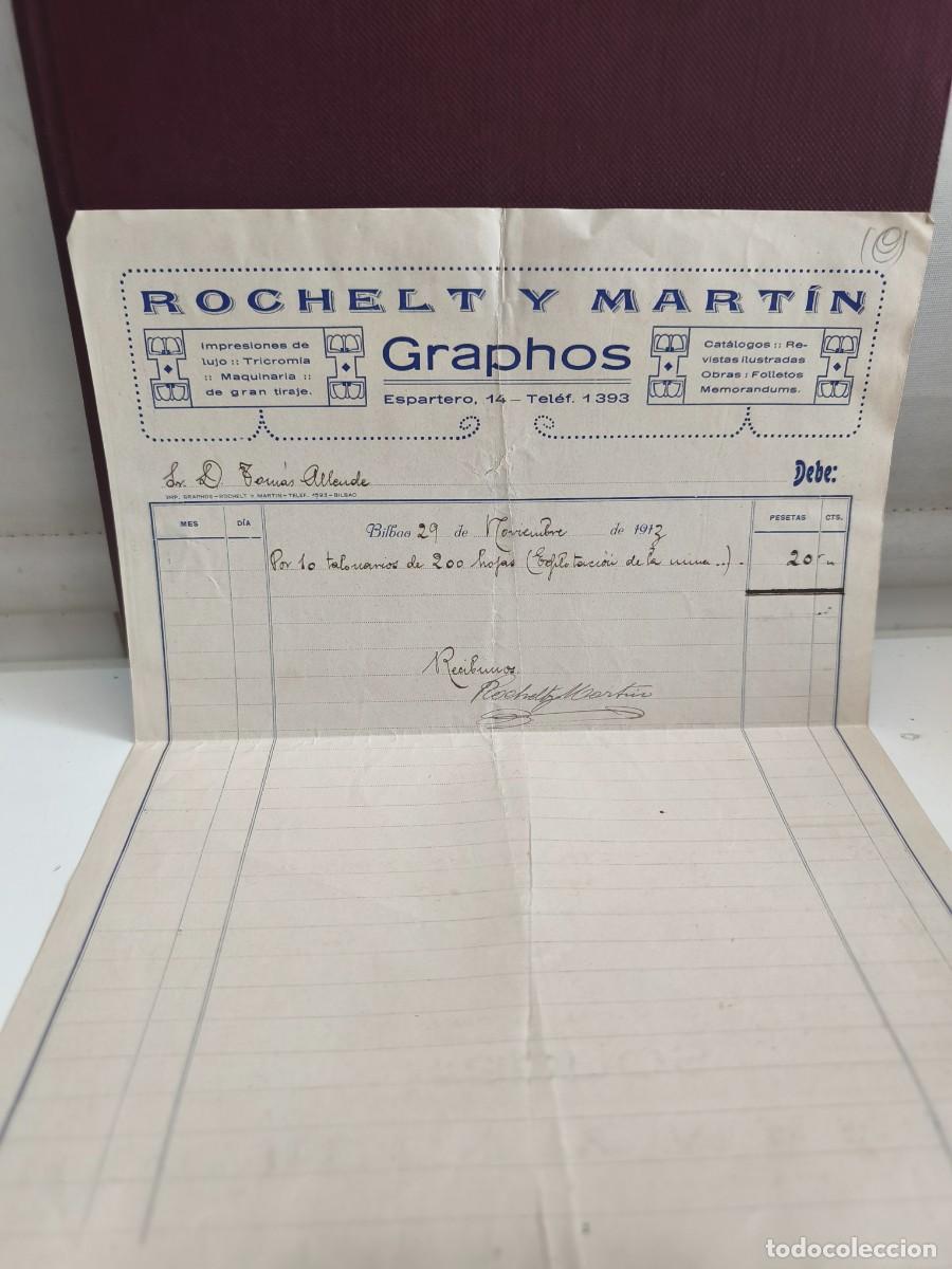Facturas antiguas: ROCHELT Y MART&Iacute;N. GRAPHOS. BILBAO 1913.