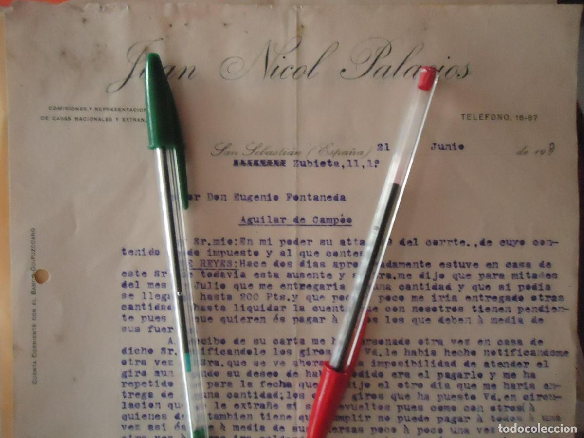 Facturas antiguas: factura nicol palacios 1919 san sebastian guipuzcoa donostia euskadi