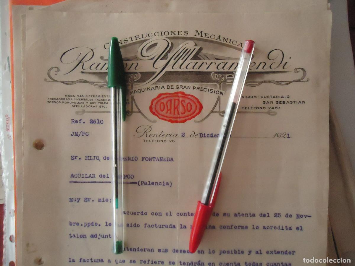 Facturas antiguas: ramon illarramendi oarso renteria 1921 torno fresadora san sebastian guipuzcoa metal errenteria