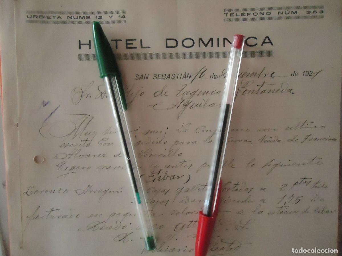 Facturas antiguas: hotel dominica san sebastian 1921 donostia guipuzcoano euskadi vasco fonda hostal