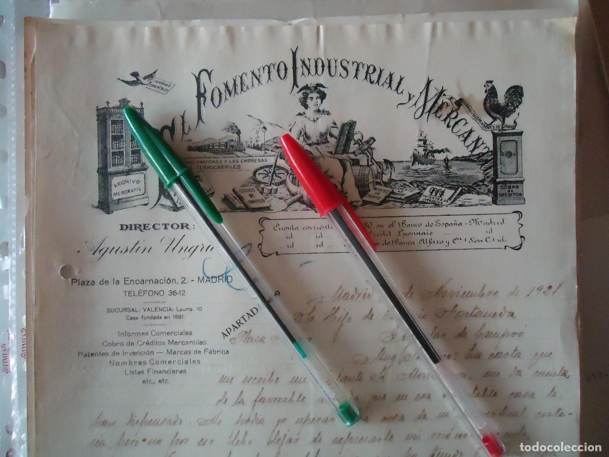 Facturas antiguas: fomento industrial mercantil madrid 1921 transporte ferrocarril maritimo madrile&ntilde;o tren comercio