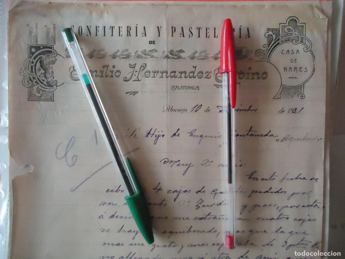 Facturas antiguas: hernandez espino confiteria pasteleria abusejo salamanca 1921 chocolate dulce salmantino cafe