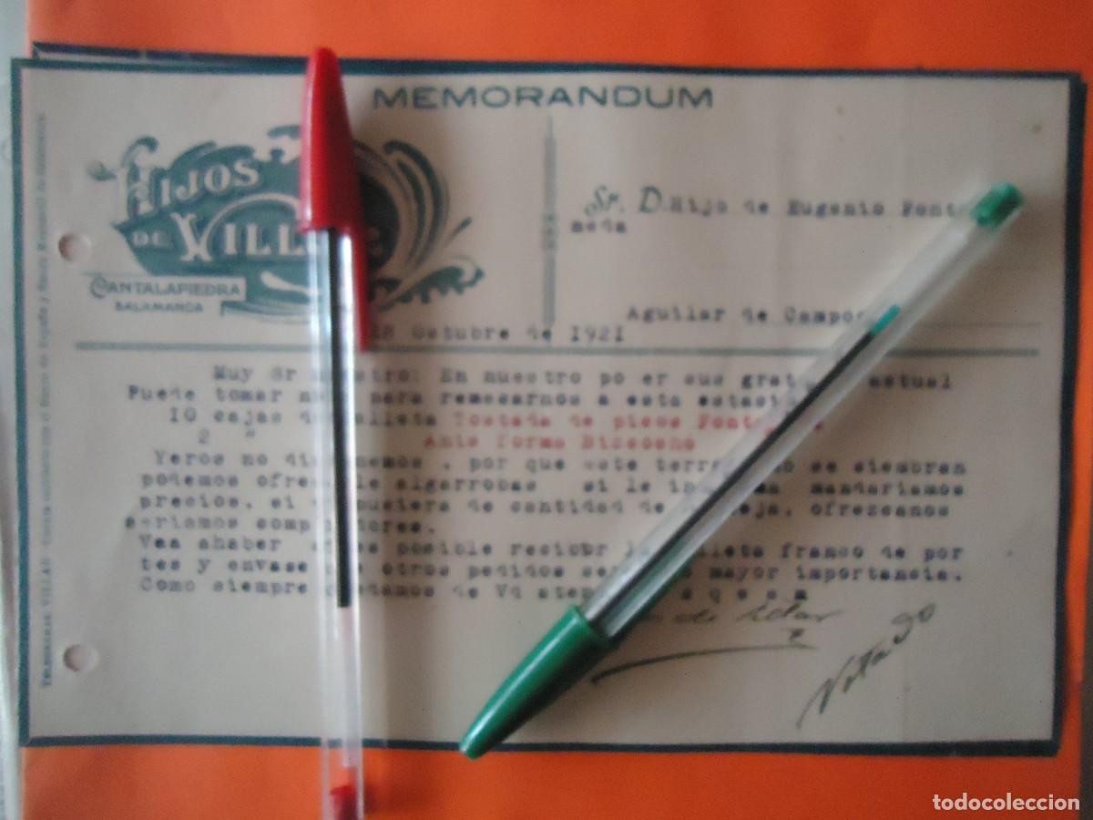 Facturas antiguas: hijos villar cantalapiedra salamanca 1921 cereal lenteja salmantino anis cereal legumbre galletas