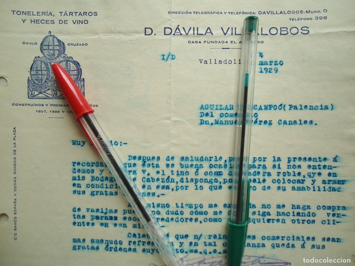 Facturas antiguas: toneleria tartaros vino davila villalobos valladolid 1929 tonel uva vallisoletano pucela castilla