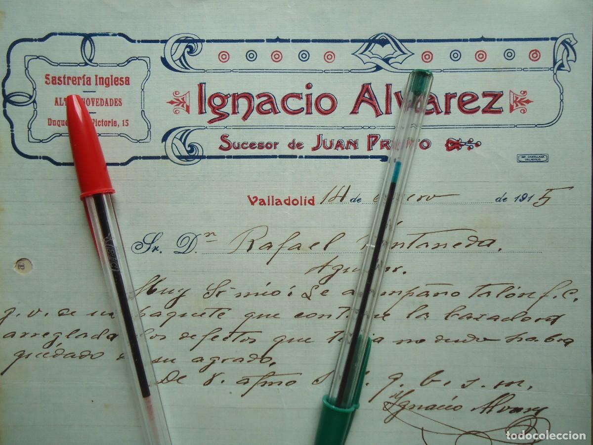Facturas antiguas: sastreria inglesa ignacio alvarez valladolid 1915 ropa traje sastre castilla vallisoletano pucela