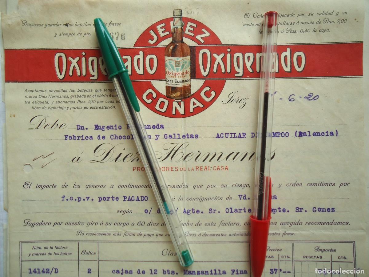 Facturas antiguas: diez hermanos jerez frontera cadiz 1920 gaditano vino co&ntilde;ac licor jerezano cosechero andaluz
