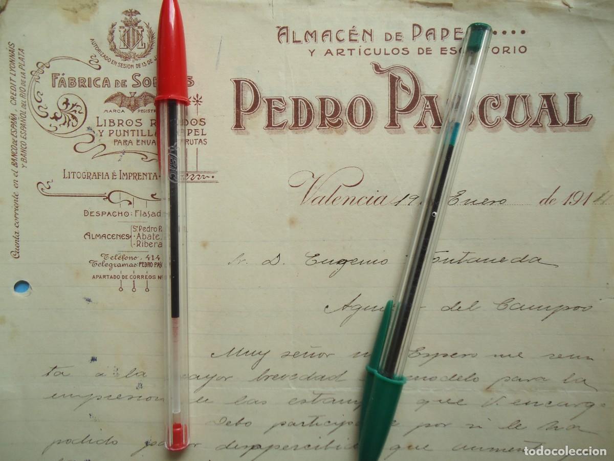 Facturas antiguas: almacen papel pedro pascual valencia 1914 escritorio valenciano oficina libro imprenta libreria