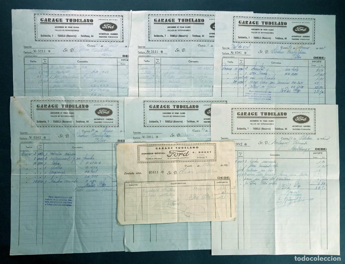 Facturas antiguas: TUDELA ( NAVARRA ) A&Ntilde;O 30 / GARAJE TUDELANO / AGENCIA OFICIAL FORD / AUTOMOVIL