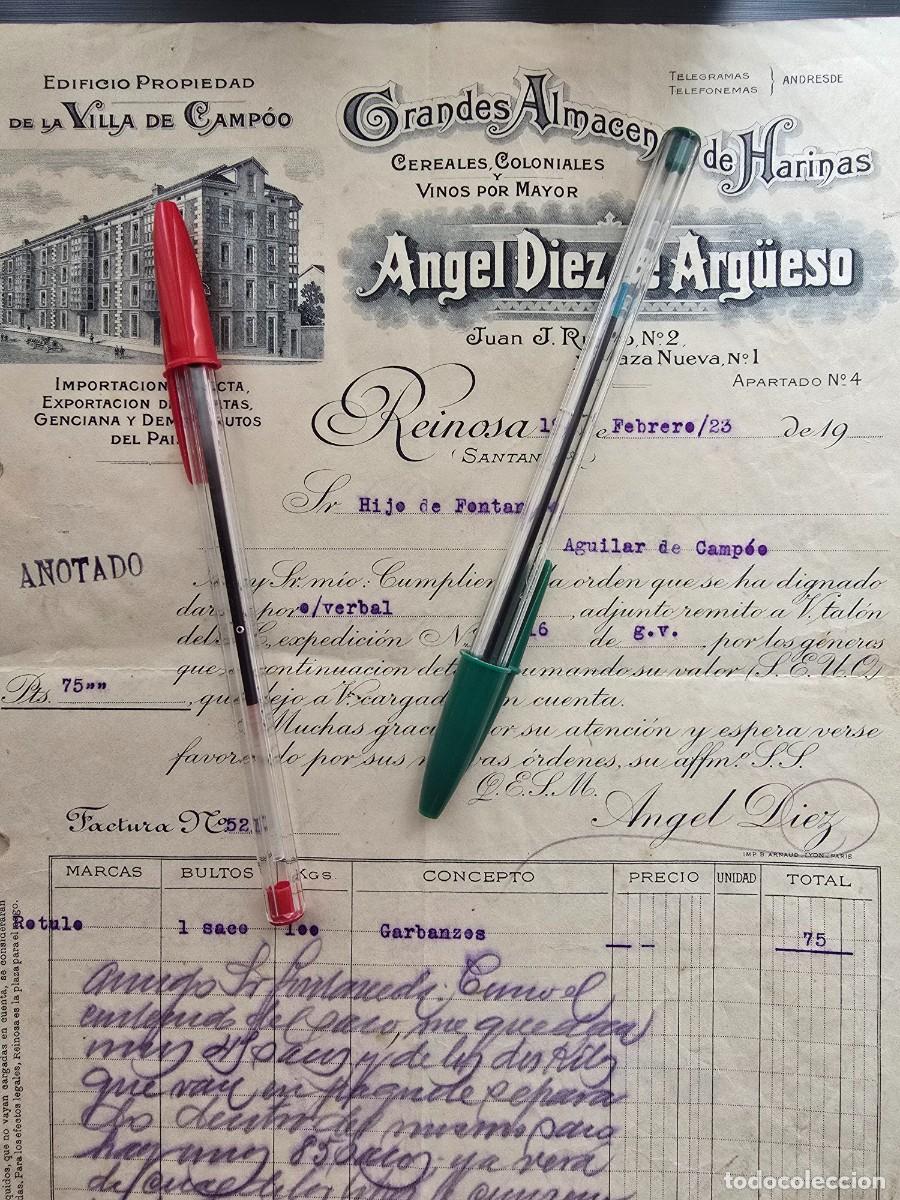 Facturas antiguas: almacen harina diez de argueso reinosa santander cantabria patata vino cereal campurriano campo
