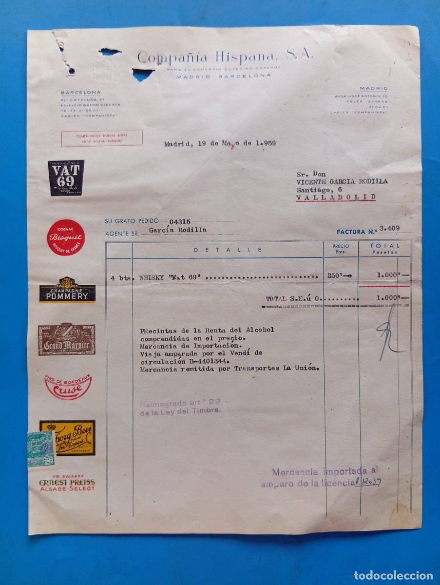 Facturas antiguas: FACTURA. MADRID. 1959. COMPA&Ntilde;IA HISPANA, S.A.