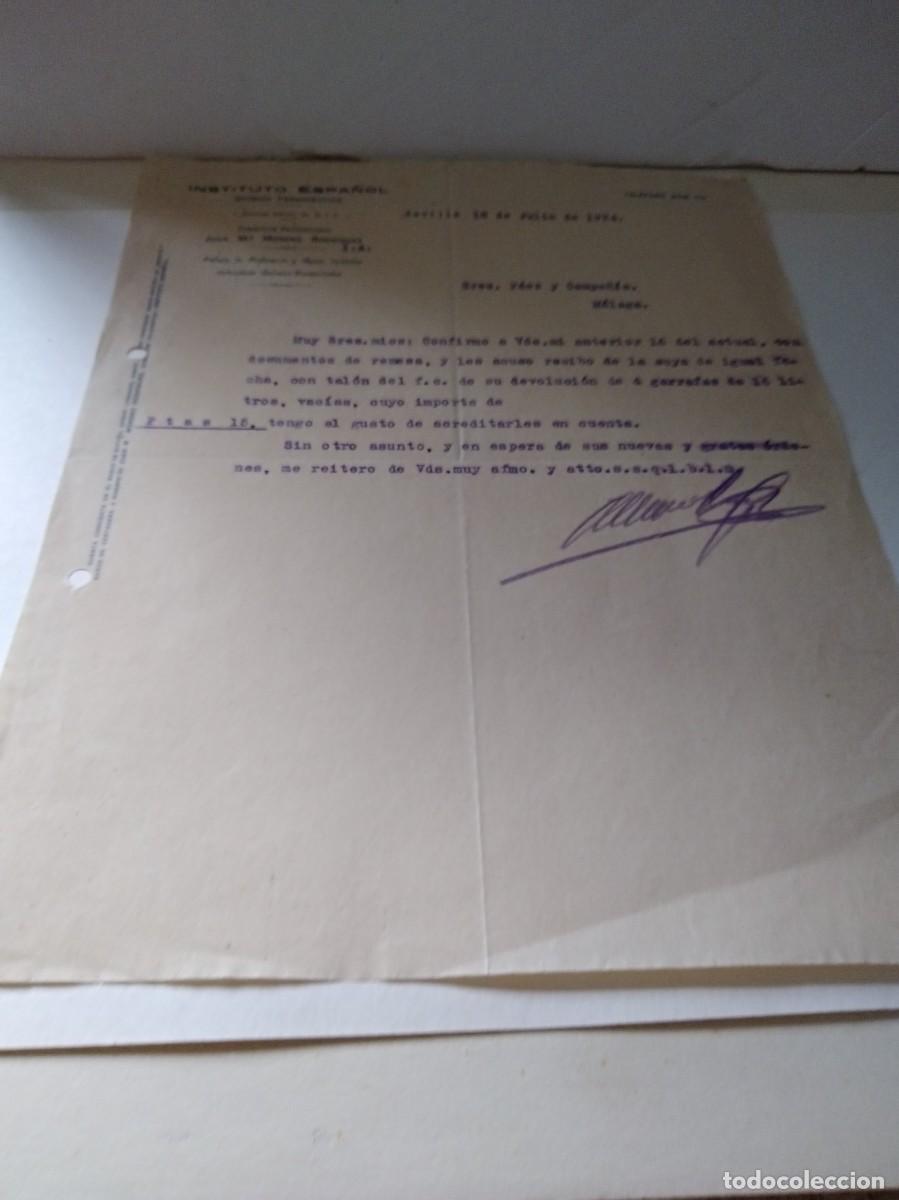 Facturas antiguas: INSTITUTO ESPA&Ntilde;OL QUIMICO SEVILLA 1924