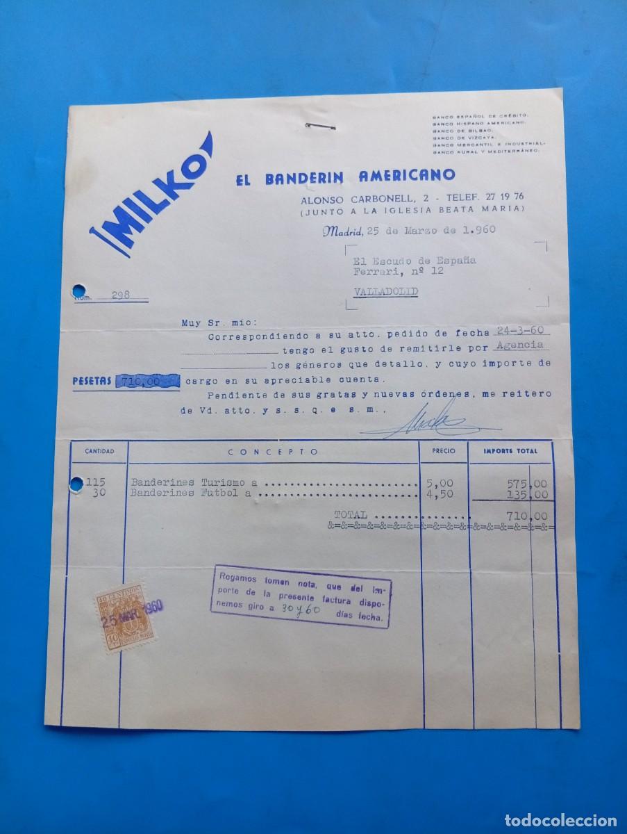 Factures anciennes: FACTURA. MADRID. 1960. EL BANDERIN AMERICANO. MILKO.