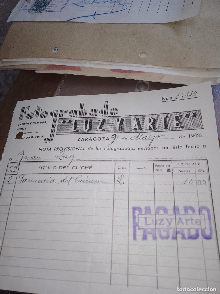 Factures anciennes: Foto grabado luz y arte 1940 &uacute;nica