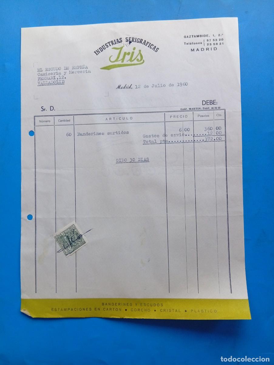 Fatture antiche: FACTURA. MADRID. 1960. INDUSTRIAS SERIGR&Aacute;FICAS. IRIS.