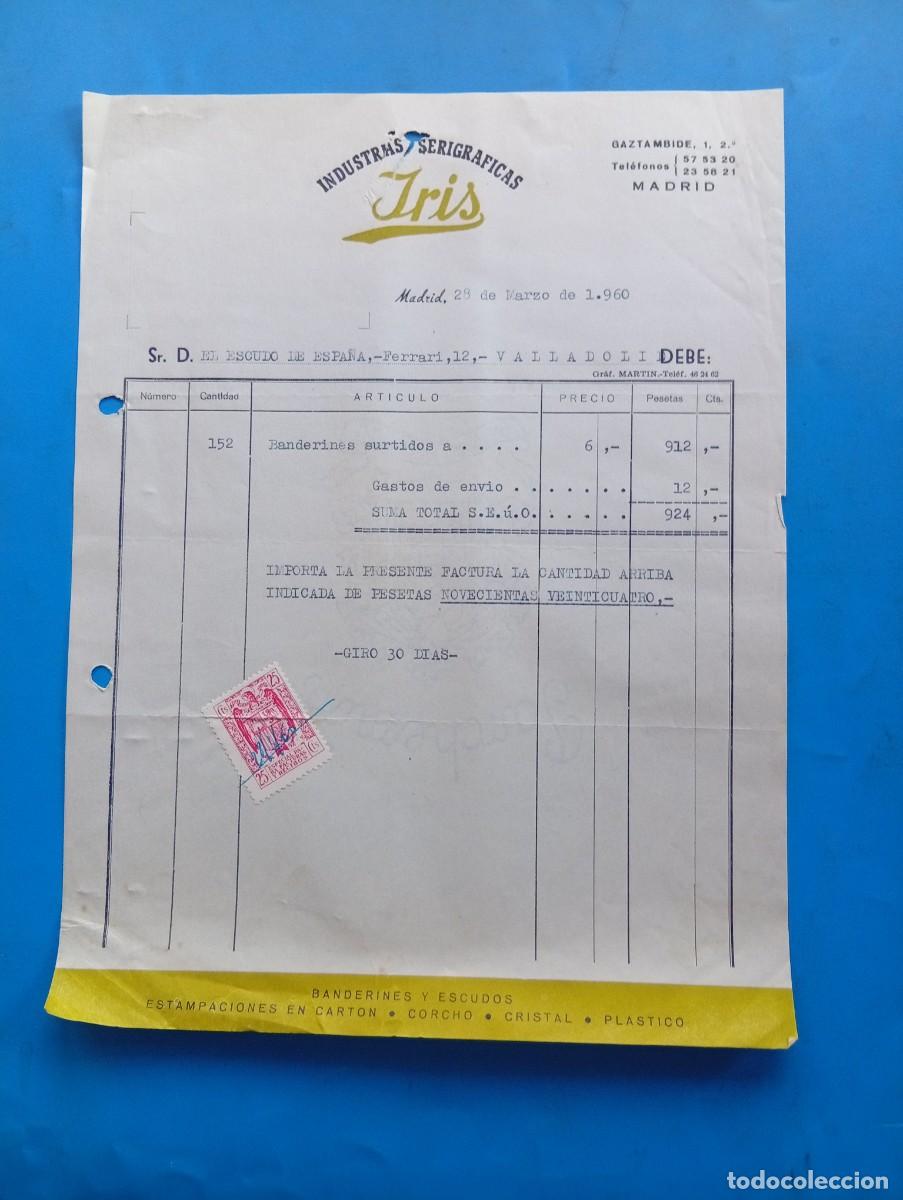 Fatture antiche: FACTURA. MADRID. 1960. INDUSTRIAS SERIGR&Aacute;FICAS. IRIS.