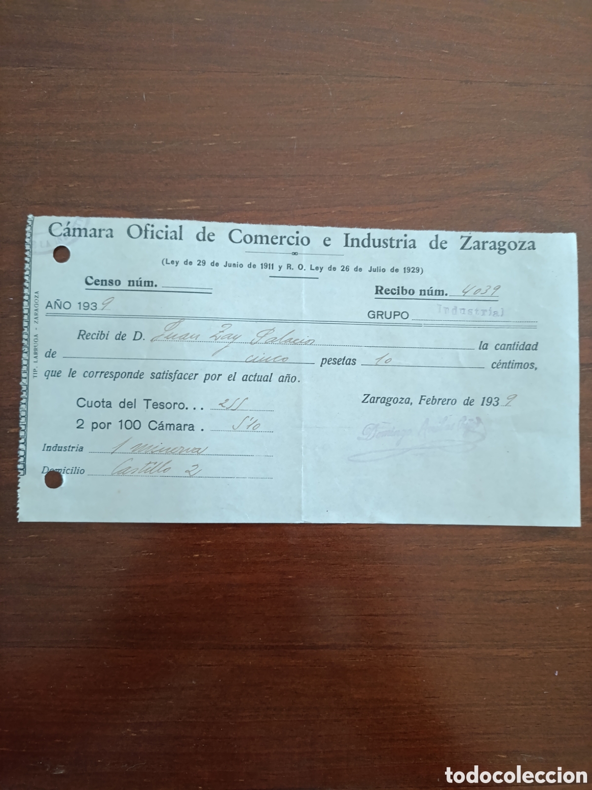 Fatture antiche: FACTURA PAPELES DOGWILER CONSEJO DE CIENTO BARCELONA A&Ntilde;OS 30 ZARAGOZA