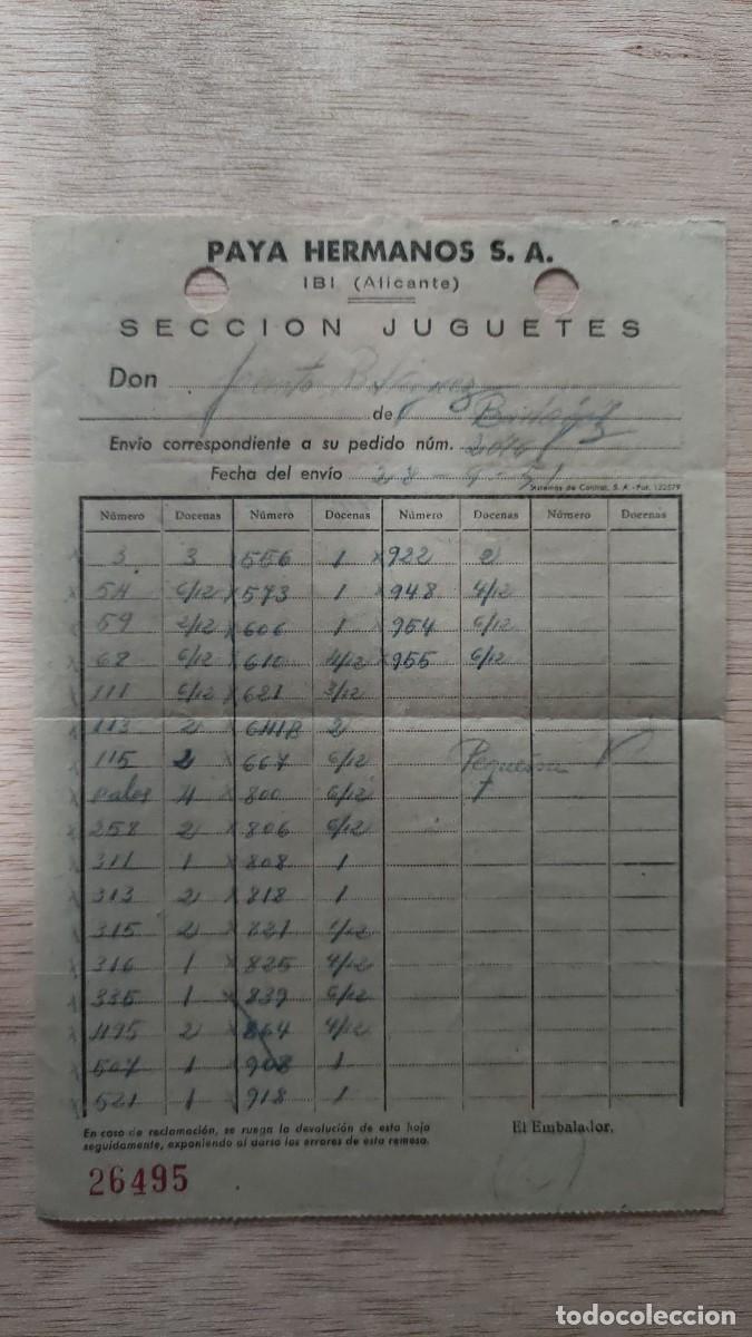 Facturas antiguas: FACTURA PAYA HERMANOS
