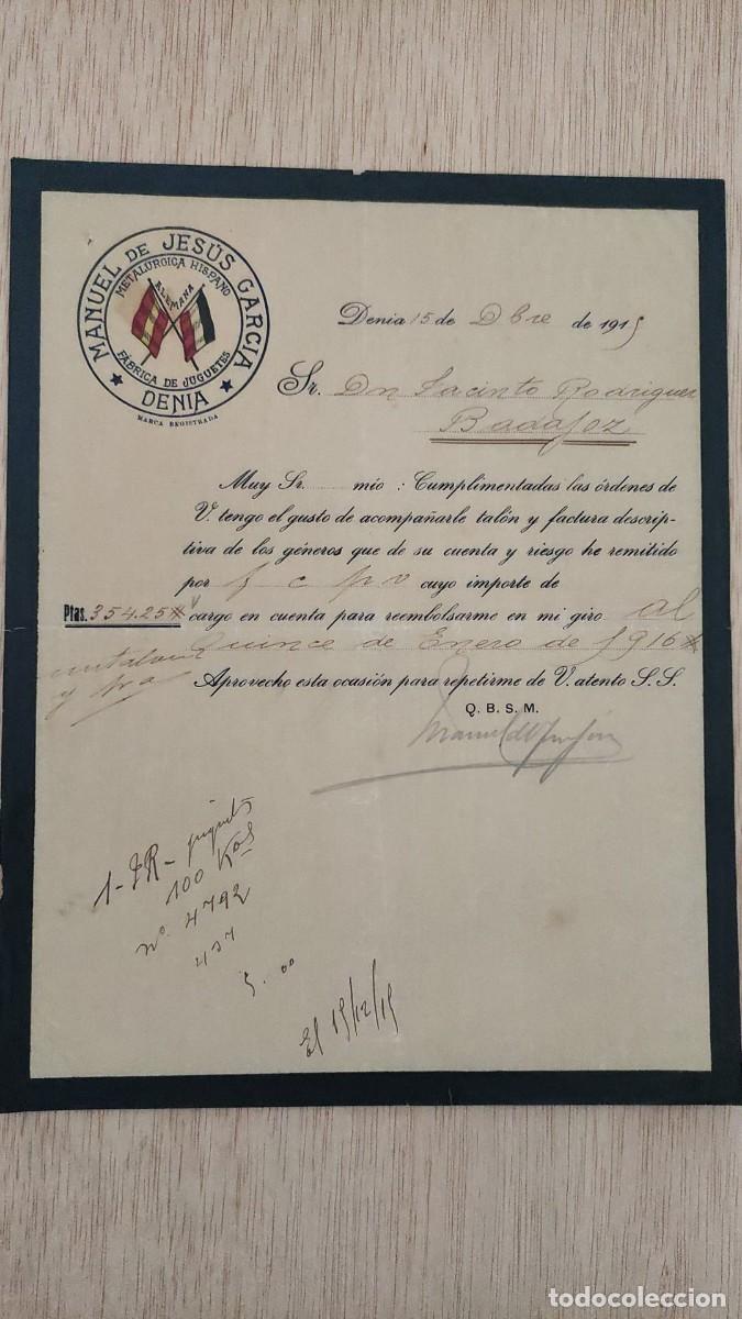 Facturas antiguas: ANTIGUA CARTA COMERCIAL METALURGICA HISPANO ALEMANA MANUEL DE JESUS GARCIA DENIA 1915