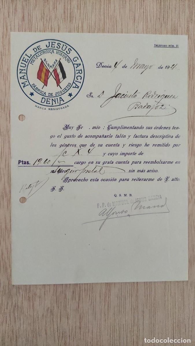 Facturas antiguas: ANTIGUA CARTA COMERCIAL METALURGICA HISPANO ALEMANA MANUEL DE JESUS GARCIA DENIA 1915
