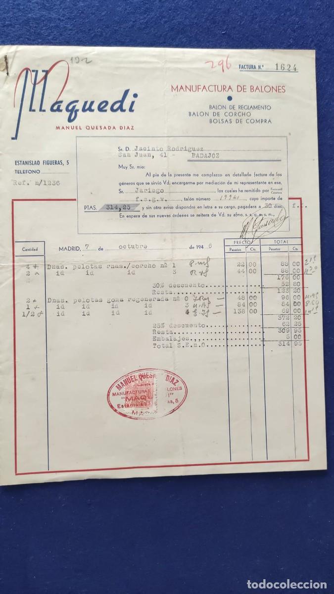 Facturas antiguas: ANTIGUA CARTA COMERCIAL MANUFACTURA DE BALONES MAQUEDI MADRID 1946