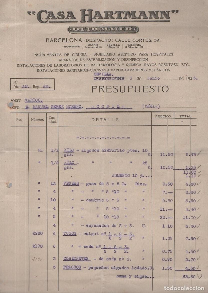 Facturas antiguas: CASA HARTMANN OTTO MAIER FACTURA-453