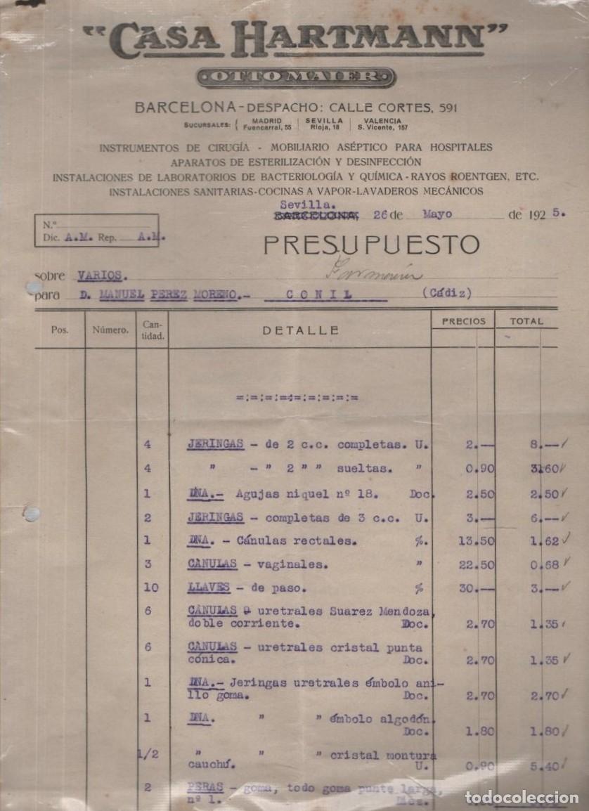Facturas antiguas: CASA HARTMANN OTTO MAIER FACTURA-454