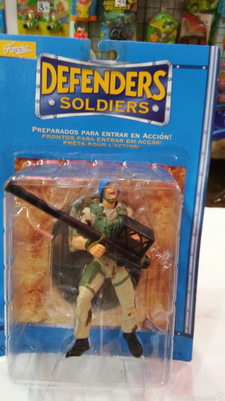 Figurines d'action: DEFENDERS.SOLDADO CASCO AZUL ARTICULADO (15 CM) BAZOOKA.FAMOSA A&Ntilde;O 1999.NUEVO.