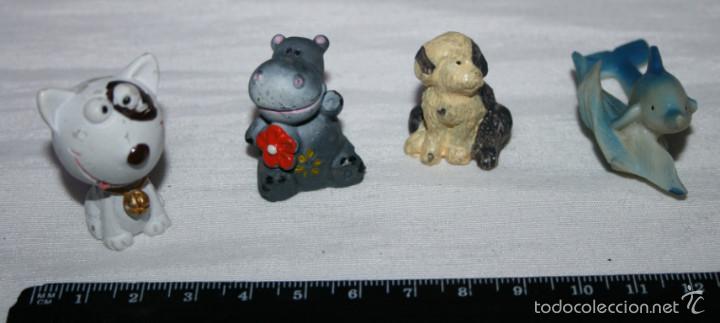 Figurines d'action: LOTE DE 4 FIGURAS DE RESINA HIPOPOTAMO PERRO GATO Y DELFIN
