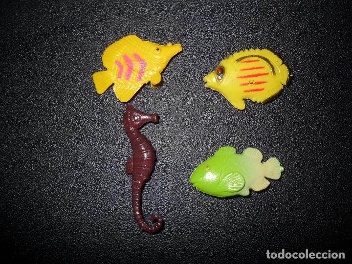 Actionfiguren: Lote de 4 Figuras miniatura caballito mar pez mar marinas miden 2.5 cm - 3.5 cm PVC