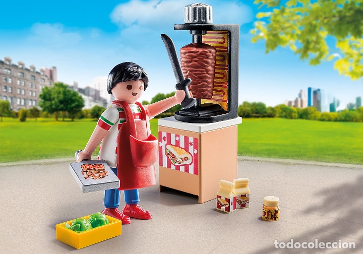 Figuras de a&ccedil;&atilde;o: PLAYMOVIL.VENDEDOR QUEBAB.SET COMPLETO.