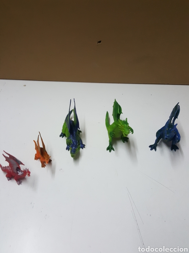 Actionfiguren: Lote cinco dragones fantasia de 11x8 cm los grandes y 8x6 los peque&ntilde;os