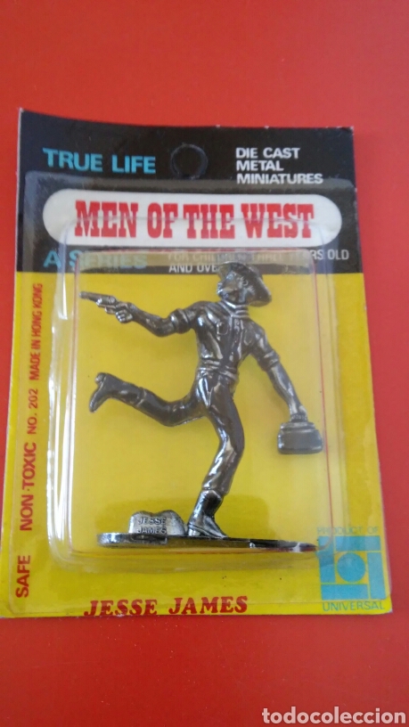 Actionfiguren: JESSE JAMES.FAMOSO FORAJIDO OESTE.FIGURA MET&Aacute;LICA (6 CM).UNIVERSAL 80S.SIN ABRIR.