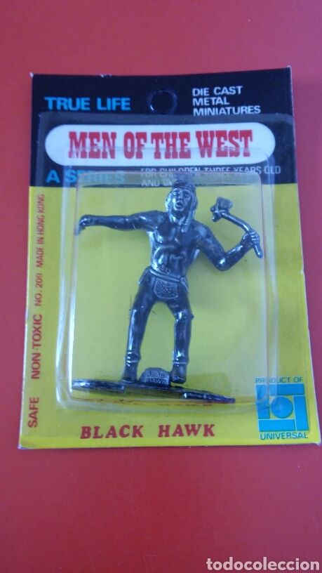 Actionfiguren: HALC&Oacute;N NEGRO/BLACK HAWK.JEFE INDIO OESTE.FIGURA MET&Aacute;LICA (5,5 CM).UNIVERSAL 80S.SIN ABRIR.