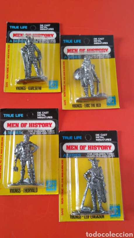 Actionfiguren: LOTE DE 4 VIKINGOS FAMOSOS.FIGURAS MET&Aacute;LICAS (6/7 CM).UNIVERSAL 80S.SIN ABRIR.