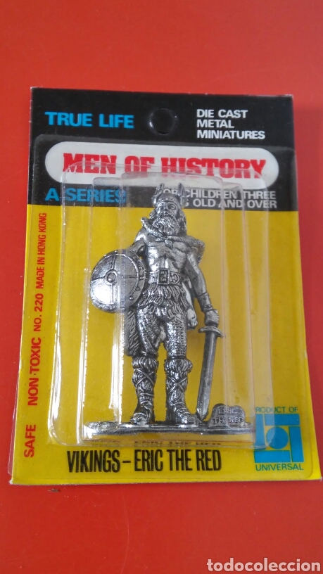 Actionfiguren: ERIC,EL ROJO.FAMOSO EXPLORADOR MARINO VIKINGO.FIGURA MET&Aacute;LICA (6,5 CM).UNIVERSAL 80S.SIN ABRIR.