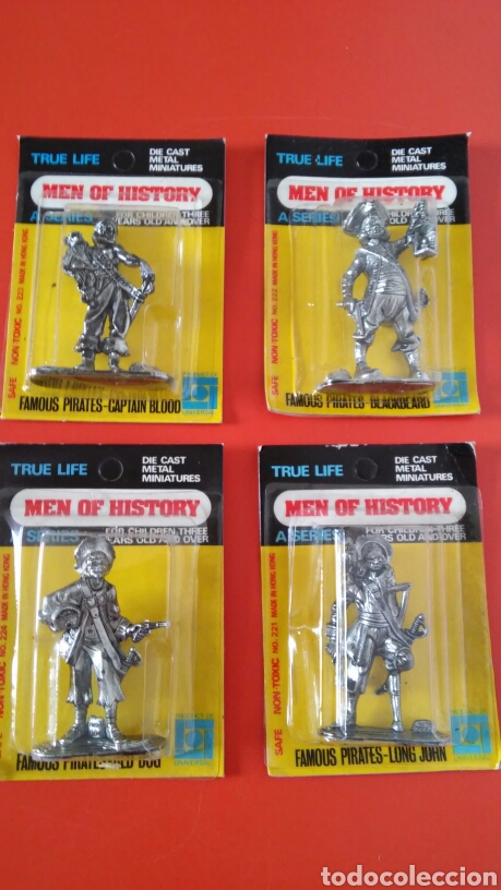Figurines d'action: LOTE DE 4 PIRATAS FAMOSOS.FIGURAS MET&Aacute;LICAS (6/7 CM).UNIVERSAL 80S.SIN ABRIR.