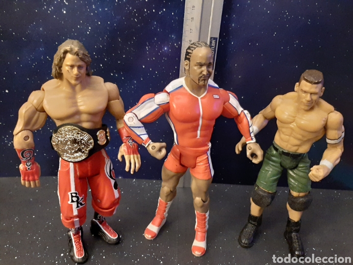 Figuras de acci&oacute;n: Lote de 3 mu&ntilde;ecos de lucha libre action - Foto 1