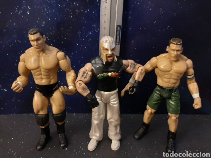 Figuras de acci&oacute;n: Lote de 3 mu&ntilde;ecos de lucha libre action - Foto 1