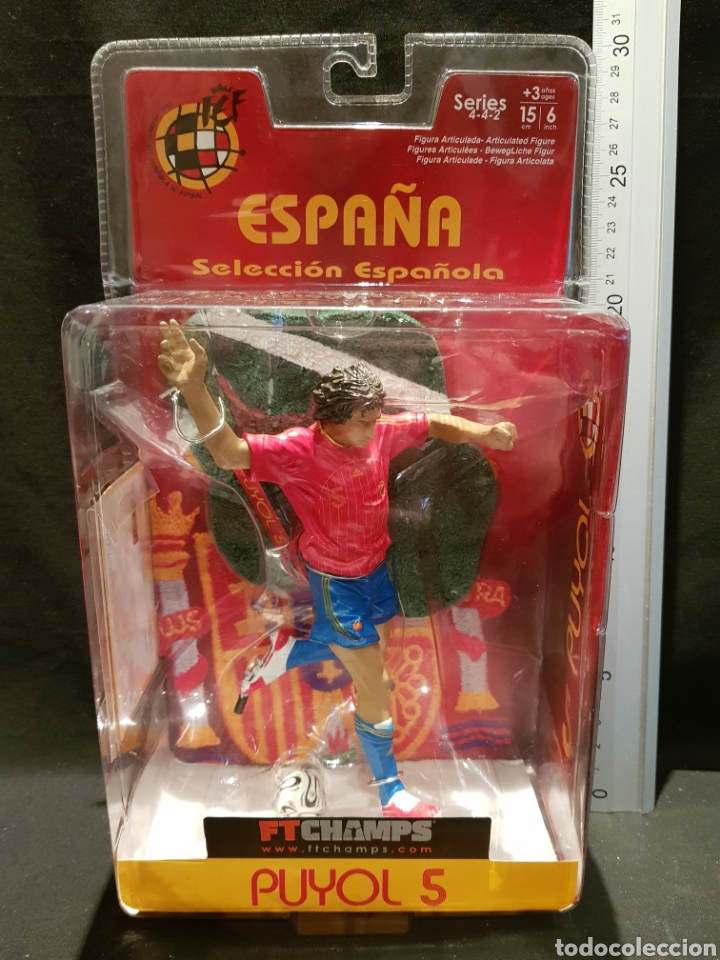 Actionfiguren: Figura articulada 15 cms Puyol 5 Selecci&oacute;n Espa&ntilde;ola FT Champs. Producto oficial licenciado.