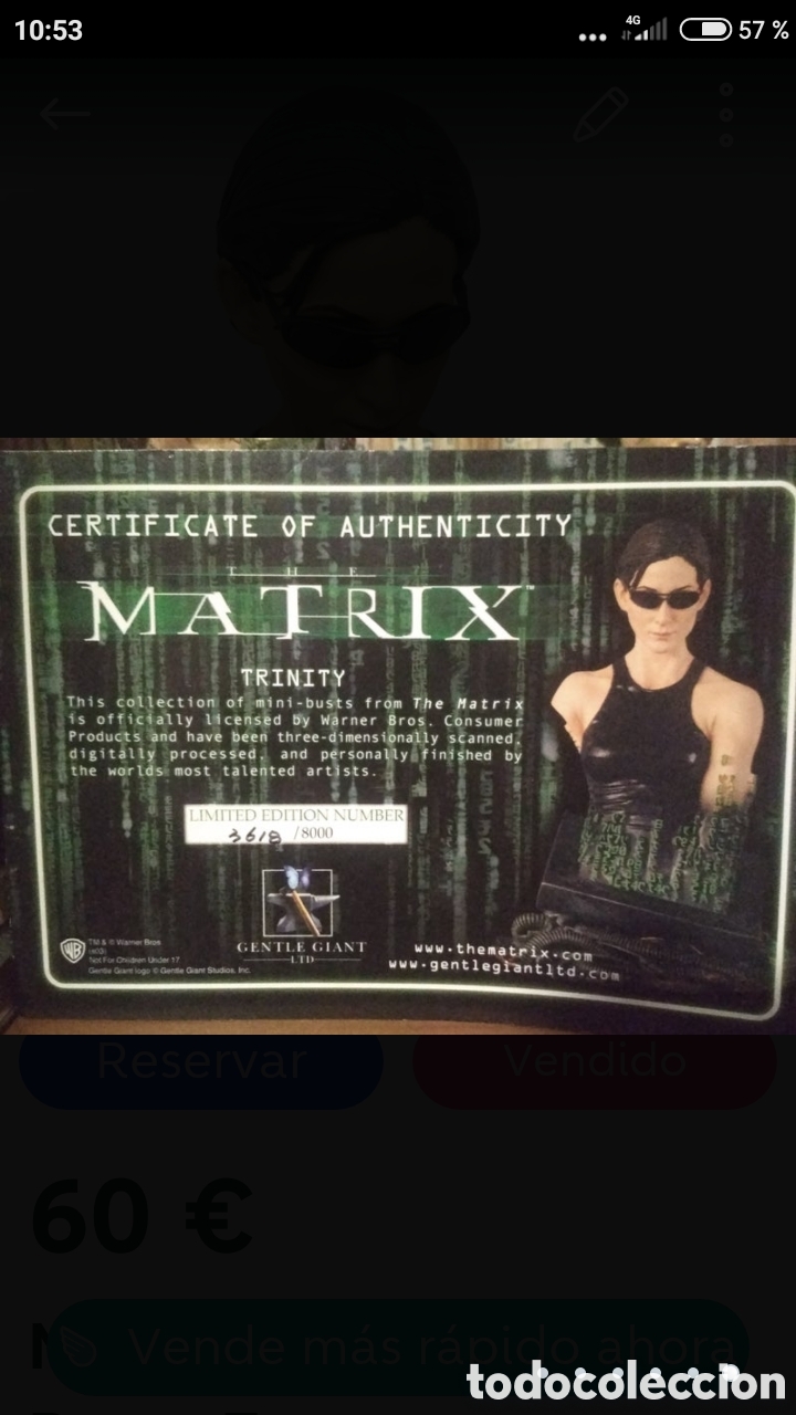 Figuras de acci&oacute;n: Matrix Trinity Mini Busto Estatua enumerada - Foto 6