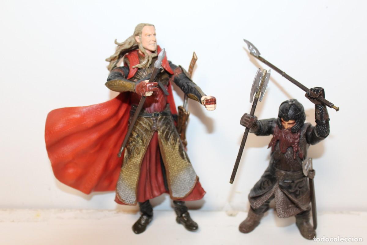 Figuras de acci&oacute;n: 2 FIGURAS EL SE&Ntilde;OR DE LOS ANILLOS - GIMLI Y LEGOLAS - MARVEL 2002 - Foto 1