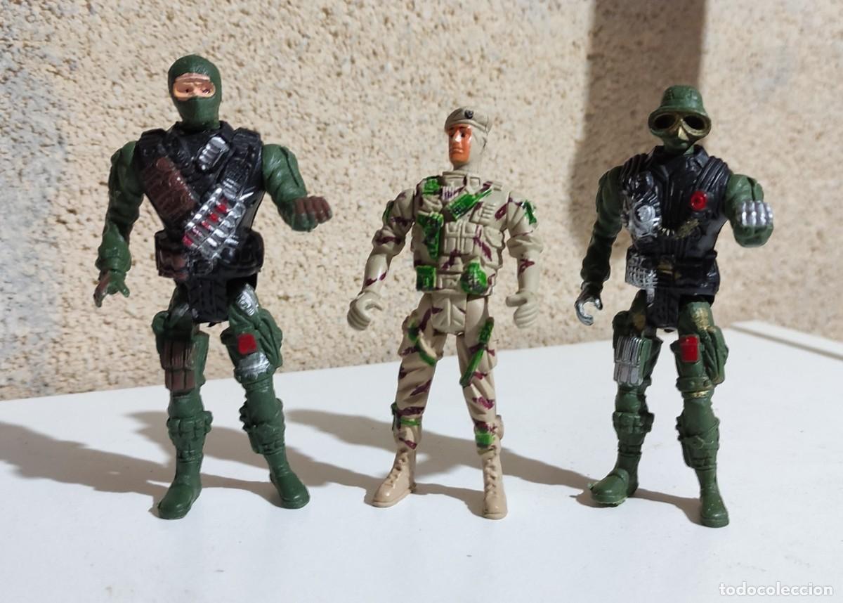 Figuras de a&ccedil;&atilde;o: JUEGUETES - 3 SOLDADOS DEL EJERCITO ARTICULADOS - MARCA CHAP MEI.