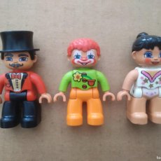 Figuras de acción: LOTE 3 FIGURAS MUÑECOS CIRCO: DOMADOR, PAYASO Y ACRÓBATA (LEGO DUPLO / BLOCK).